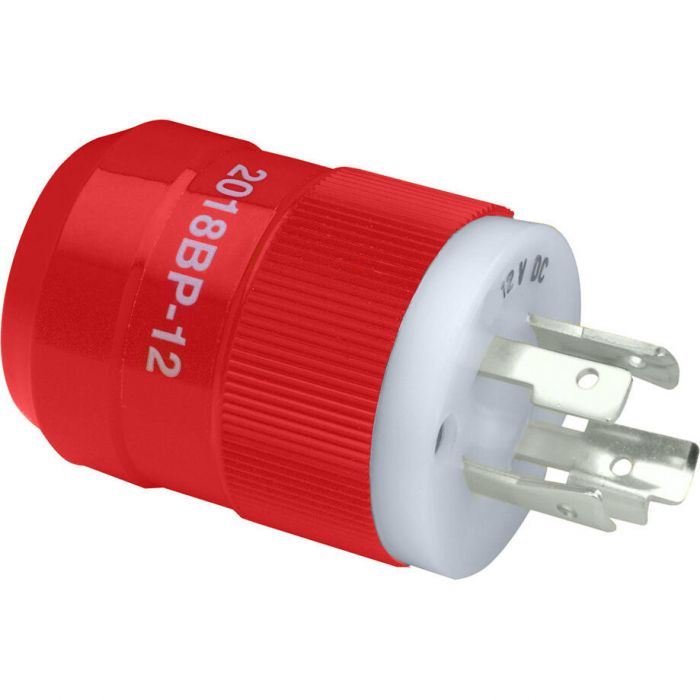 Marinco 2018BP-12 4-Wire 12/24V Locking Charging/Trolling System Charger Plug, (Male)