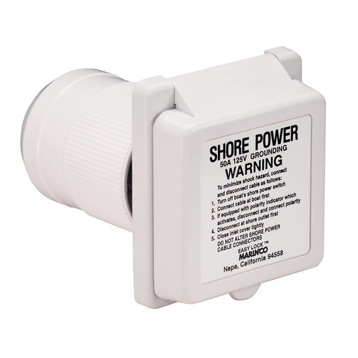 Marinco 6351EL-B 50 Amp 125V Power Inlet With Stainless Steel Trim