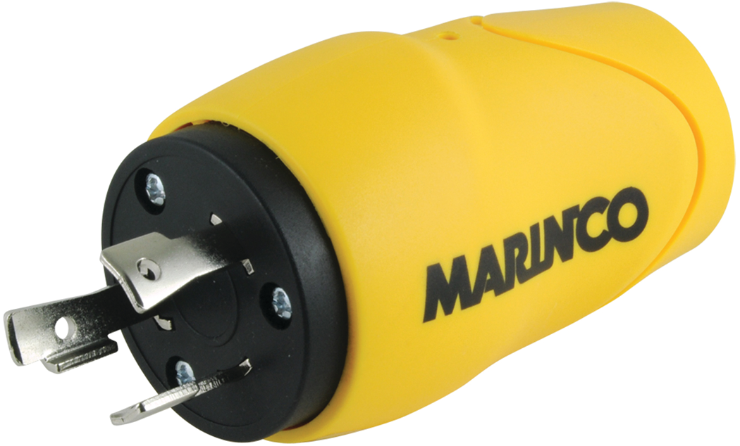 Marinco S20-15 Straight Adapter (20A Male to 15/20A Fem), 20A 125V Locking to 15 or 20A 125V Straight Blade