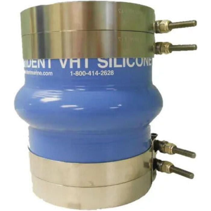 Trident Marine 270V5000-S/S Trident Blue Silicone "VHT" Single Hump Hose, w/T-Bolt Clamps, 5"