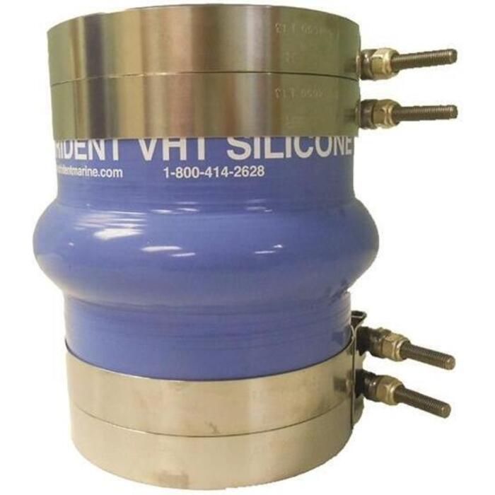 Trident Marine 272V3120-S/S Blue Silicone "VHT" Single Hump Hose w/T-Bolt Clamps, 3 1/2"