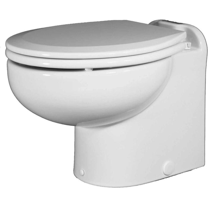 Raritan 221HR012 Marine Elegance Straight Back, Raw Water, Low Profile 12V Toilet, White