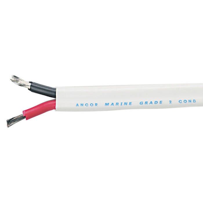 Ancor Marine Grade 121180 Tinned Duplex Cable Red and Black w/White Jacket, 10/2 800'