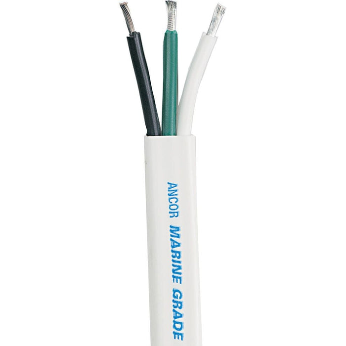 Ancor 131725 Marine Grade Tinned Triplex Cable, Black/Green/White Conductors, 16/3 AWG, 250', White Jacket