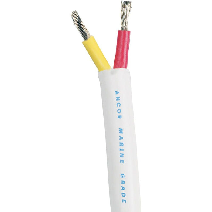 Ancor 126525 Marine Grade Tinned Duplex Safety Cable Red & Yellow w/ White, Jacket, 14/2 Round, 250'