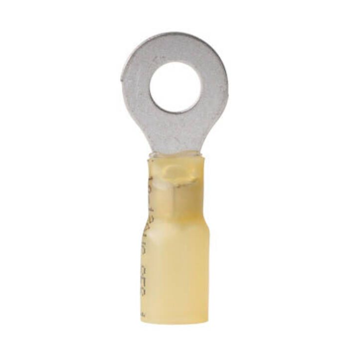 Ancor 312403 Marine Grade Heat Shrink Ring Terminals, 1/4" Fastener, 12-10 Wire, Yellow, 3/Pk