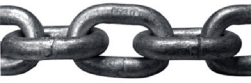 Grade 30 Proof Coil Hot Dip Galvanized Chain, 1/4" x 141' Pail