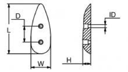 Martyr CMT20M Tear Drop Magnesium Hull Anode 3.4"L x 1.8"W x .6"H