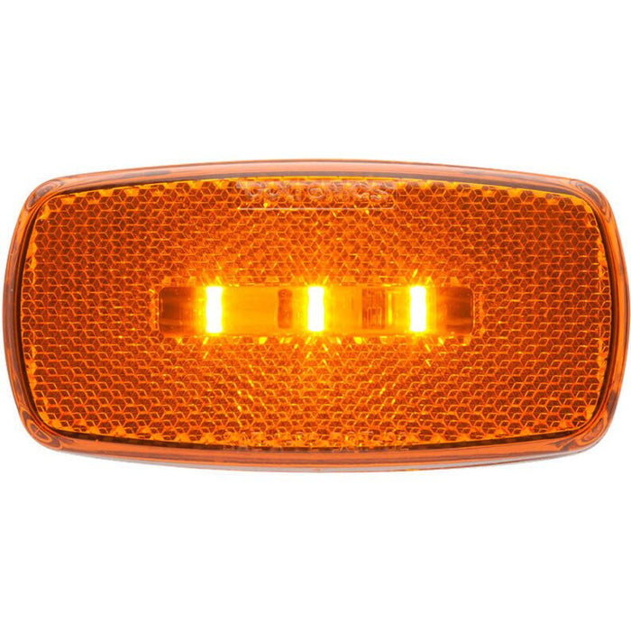 Optronics MCL32ABP Surface Mount LED Marker/ Clearance Light w/Reflex, White Base, Amber Lens