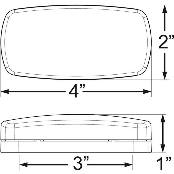Optronics MCL32ABP Surface Mount LED Marker/ Clearance Light w/Reflex, White Base, Amber Lens