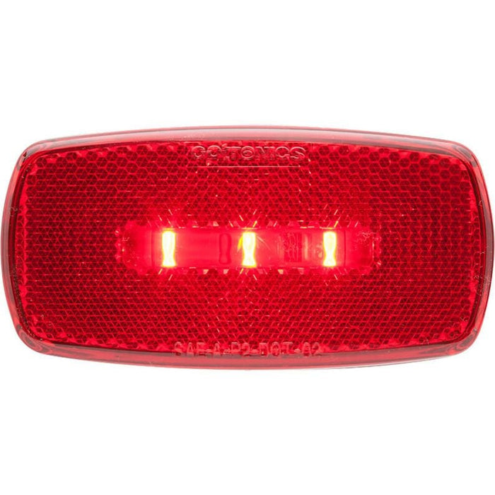 Optronics MCL32RBP Surface Mount LED Marker/ Clearance Lights w/Reflex, White Base, Red Lens