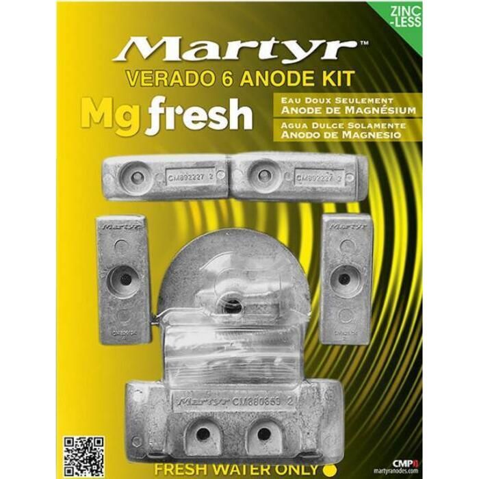 Martyr CMVERADO6KITM Mercury 6-Cylinder Anode Kit Magnesium