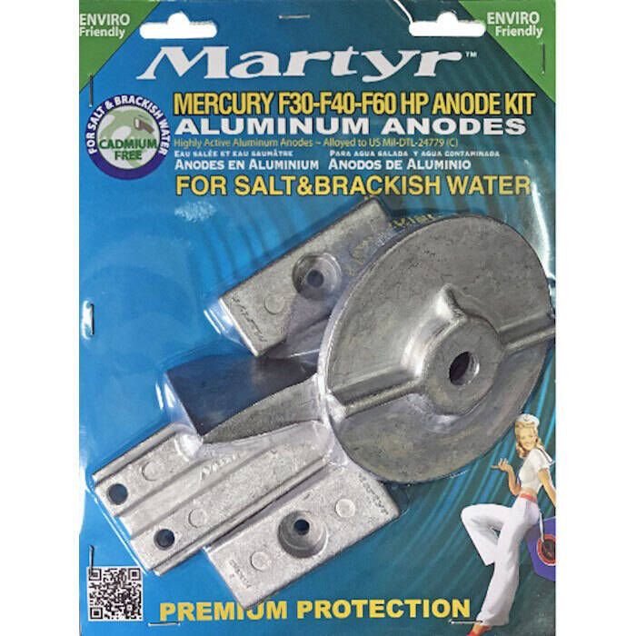 Martyr CMM3060KITA Aluminum Anode Kit For Mercury F30-F40-F60HP Engines