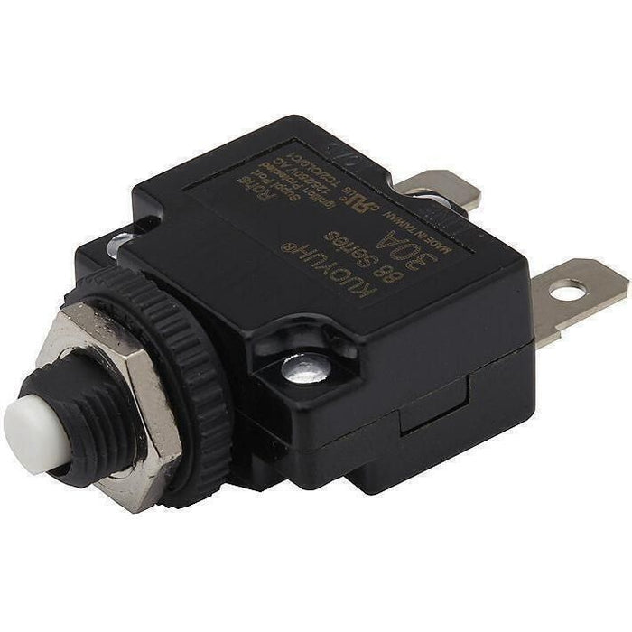 Seachoice 13421 Mini Push to Reset Circuit Breaker, 30 AMP