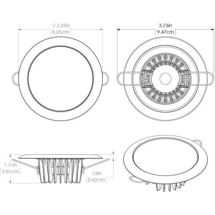 Lumitec 113190 Mirage Flush Mount Down Light w/Glass Bezel & Non-Dimming, White/Blue/Red/Purple LEDs