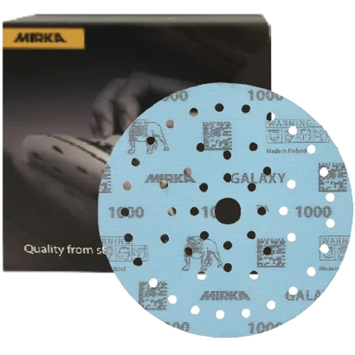 Mirka FY-6MF-320 Galaxy Dust Free Multi-Fit Grip Discs, 6", Grade 320, 50/pk
