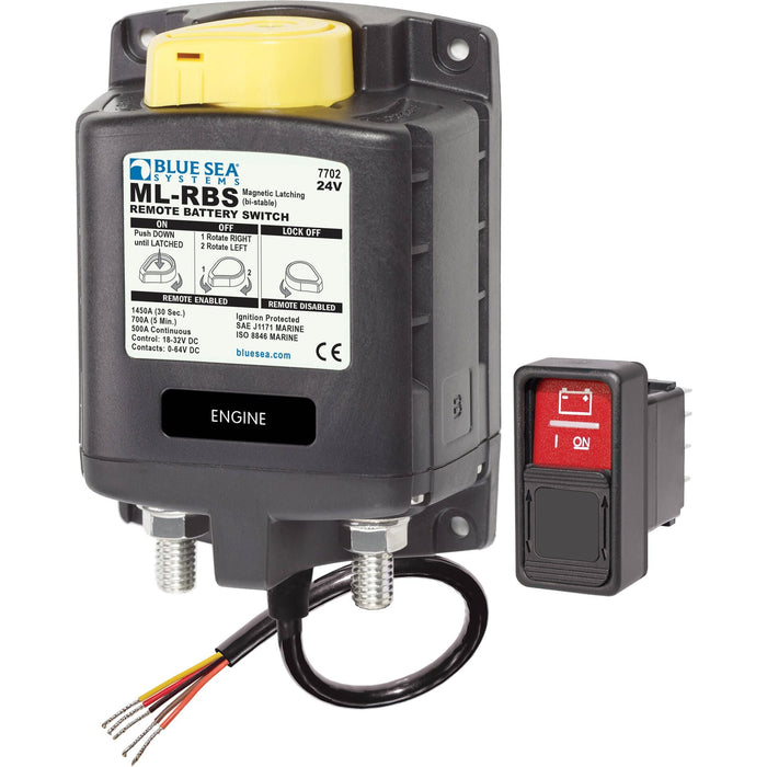 Blue Sea Systems 7702 ML-RBS Remote Battery Switch with Manual Control - 24V DC 500A