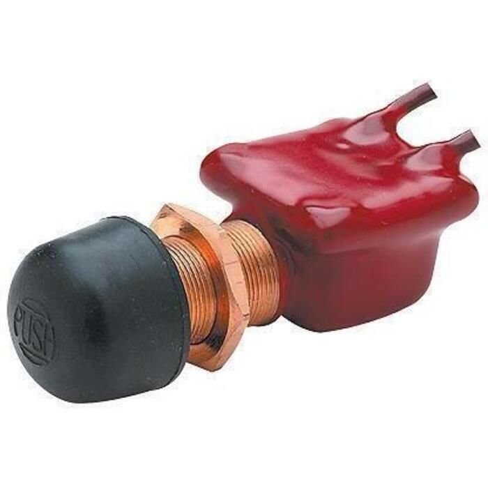 Seachoice 11761 2-Position Off/Momentarily On Push Button Switch, 6-36V, 18 Gauge Wire Leads