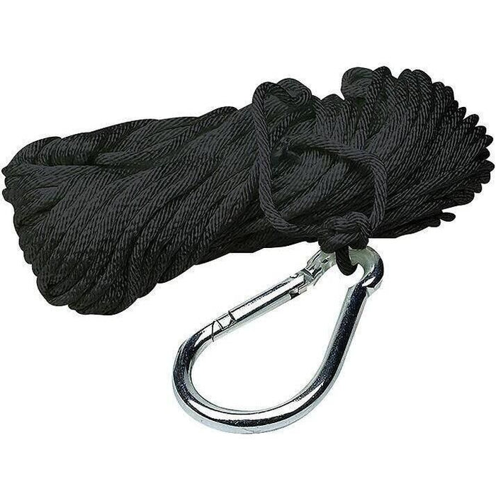 Seachoice 40233 Solid-Braid Nylon Anchor Line, Black, 3/8" x 50'
