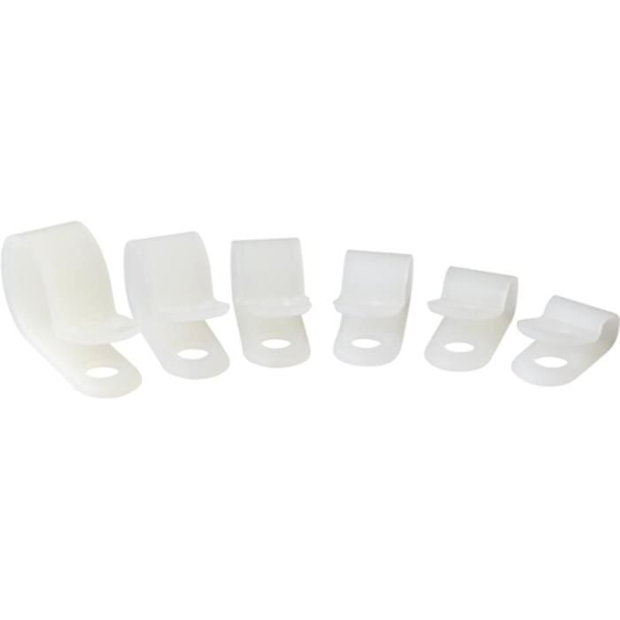 Ancor 400000 54 Piece Nylon Cable Clamp Assortment Natural 1/8" to 1/2"
