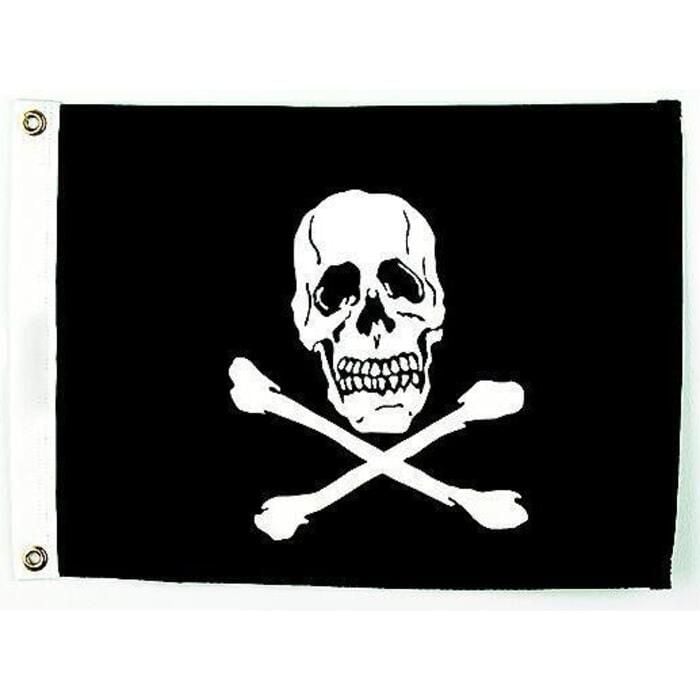 Seachoice 78251 12" x 18" Nylon Print Dyed Jolly Roger Flag