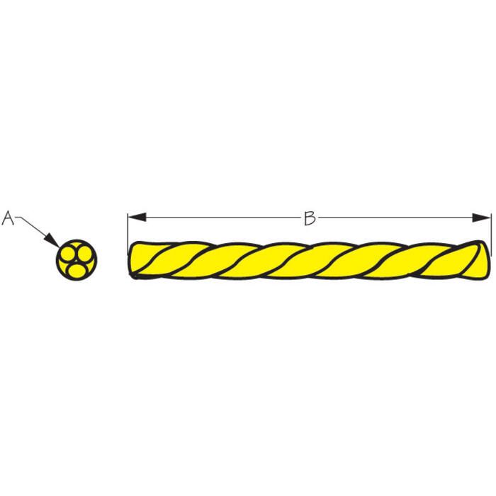 Sea Dog 301110100WH-1 Premium Twisted 3-Strand Nylon Anchor Line, 3/8" Ã— 100'