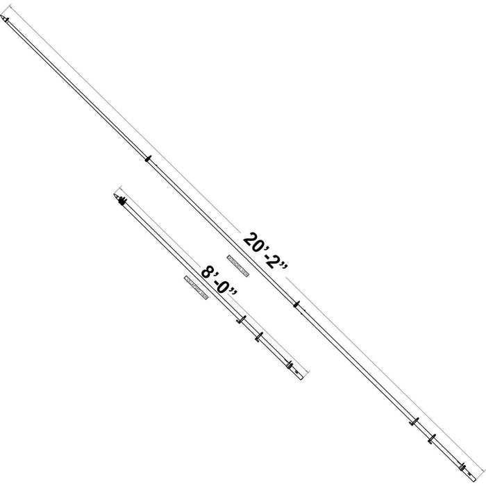 Taco Metals OT-3160CF Taco Carbon Fiber Tele-Outrigger Pole, 16', 1 pr.