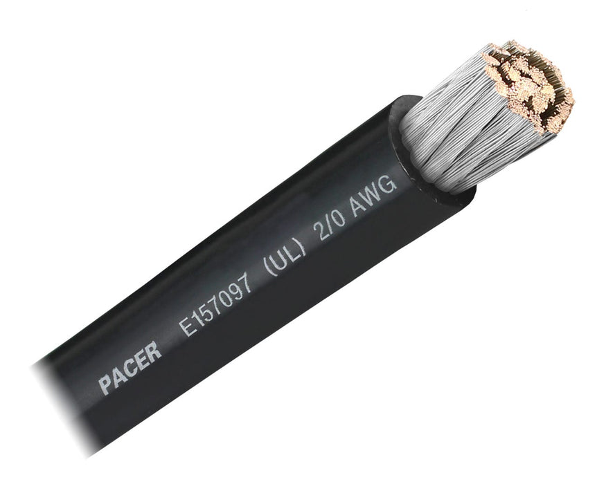Pacer Black 2/0 AWG Battery Cable - 250'