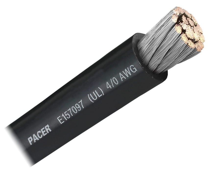 Pacer Black 4/0 AWG Battery Cable - 100'