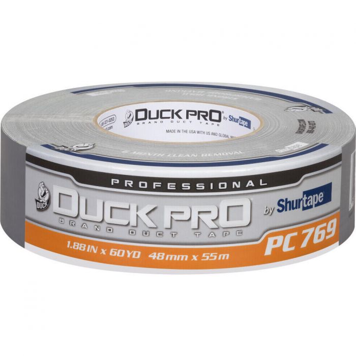 Shurtape 105458 PC 769 Duck Pro Professional Grade Duct Tape, 1.88" x 180', Silver