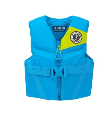 Mustang-Youth Life Vest Without head Support 55-88lbs- Azure Blue