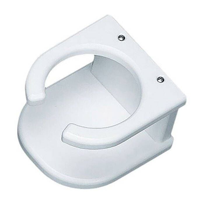 Taco Metals P01-2003W Taco 1 Drink Holder, White Poly w/Suction Cup Mt.