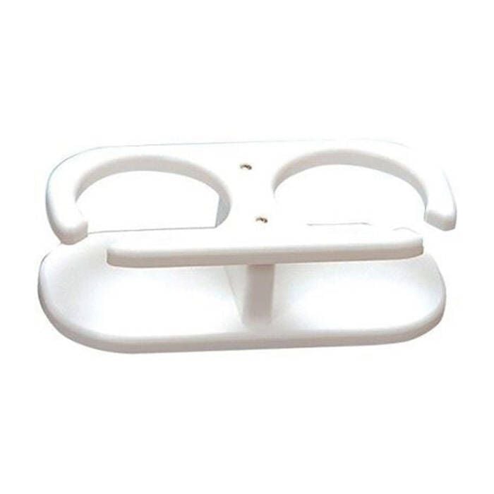 Taco Metals P01-2001W Taco 2 Drink Holder, White Poly w/Suction Cup Mt.