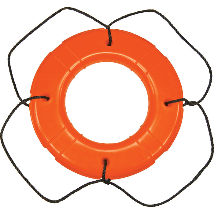 Taylor Made Products 569 Taylor Polyethylene Hard Shell Life Ring w/Black Rope, 24" Orange