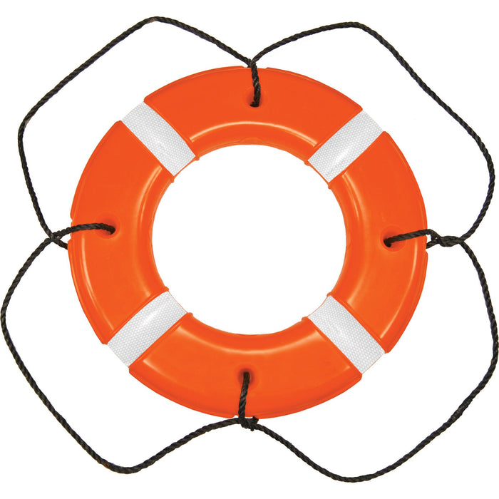 Taylor Made Products 571 Taylor Polyethylene Hard Shell SOLAS Approved Life Ring, w/Black Rope, 30" Orange