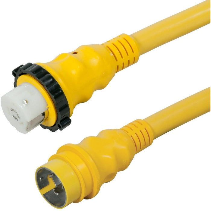 Marinco 6153SPP-25 50 Amp 125V Standard ShorePower Cordset, Yellow