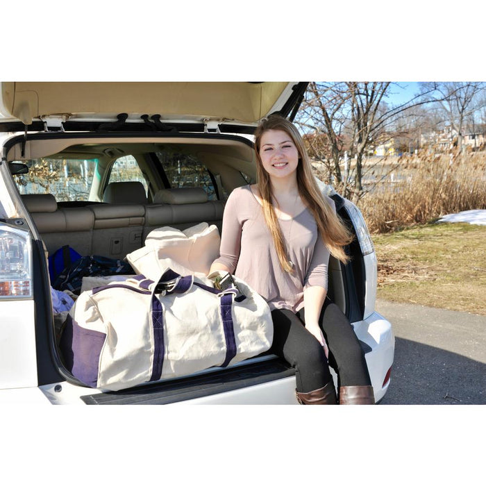 Green Mountain Florida Coast Zippered Canvas Duffle Bag with Navy Trim - Stylish, Durable, and Functional
