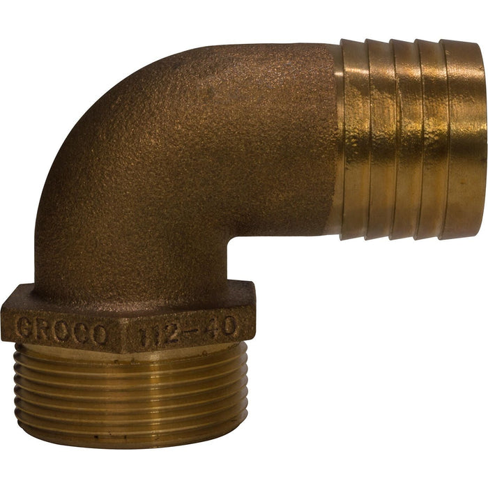 Groco PTHC-2PD50 Pipe-To-Hose Adapter, 90°