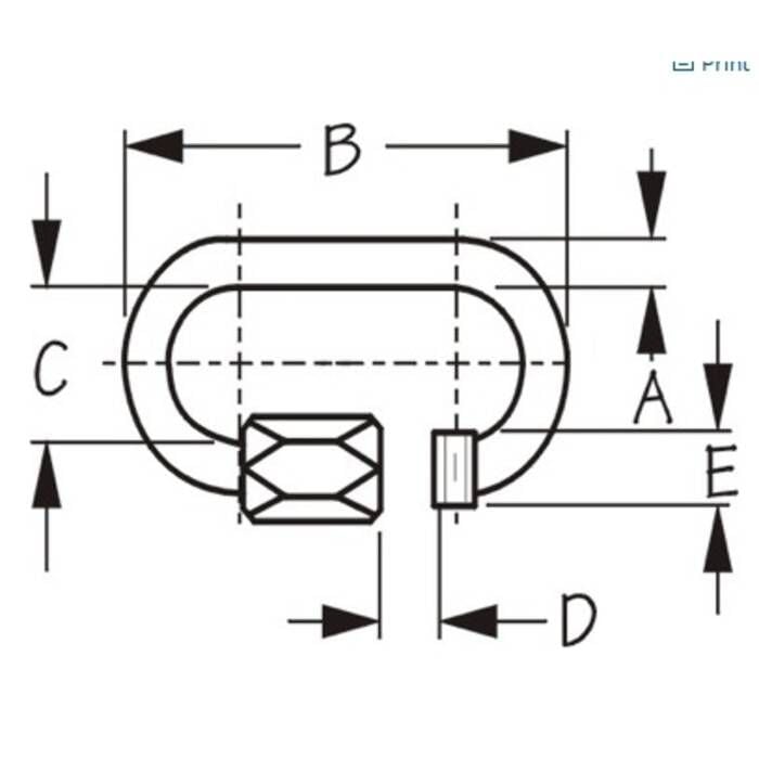 Sea Dog 158006-1 Quick Link-Galvanized, 1/4" x 2-1/4"