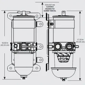 Racor 900VMA10 Marine Turbine Fuel Filter/Water Separator with Metal Shield, 10 Micron