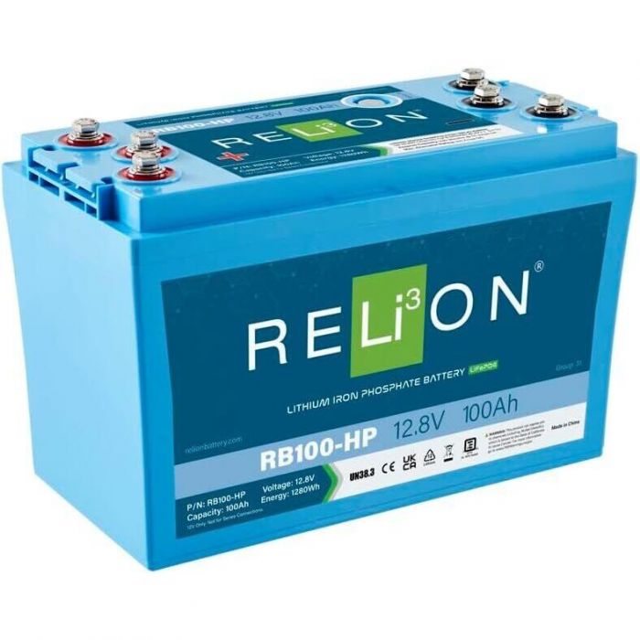 RELiON RB100-HP LiFePO4 Lithium Iron Phosphate 12V Battery, Group 31