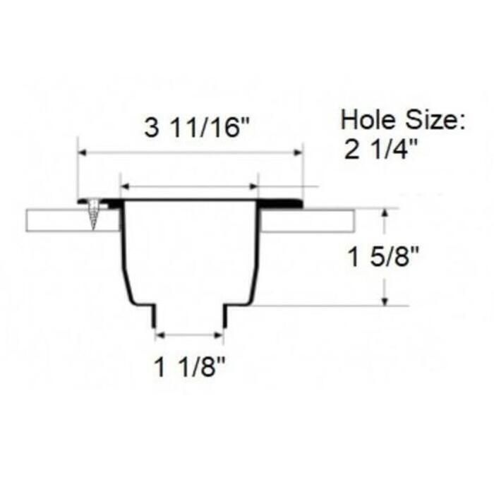 Scandvik 10298 Recessed Transom Shower White w/ 13' Nylon Hose, Horizontal Mount Only