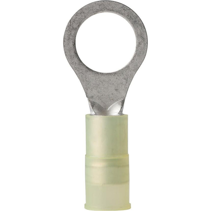 Ancor 230222 Marine Grade Nylon Insulated Ring Terminals, #8 Fastener, 12-10 Wire, Yellow, 5/Pk