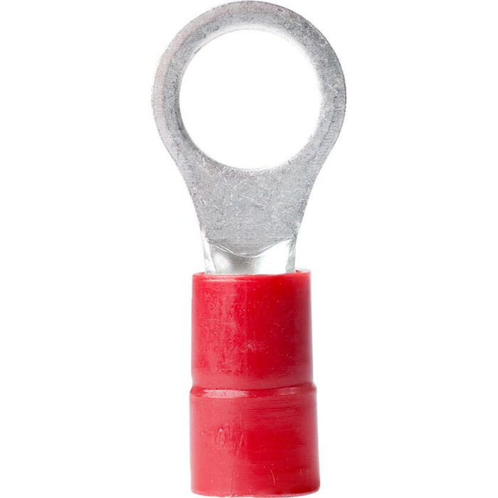 Ancor 210234 Marine Grade Nylon Insulated Ring Terminals, 1/4" Fastener, #8 Wire, Red, 25/Pk