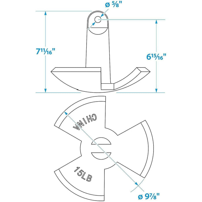 Seachoice 41520 Black Vinyl Coated River Anchor, 20 lbs.