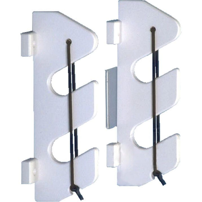 King 25707 2 Rod Holder w/Bungee & Bracket White