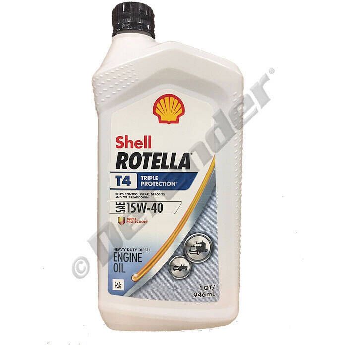 Shell Oil 550049483 Shell Rotella T4 Triple-Protection Heavy-Duty Diesel Motor, Oil, 15W-40, Qt.