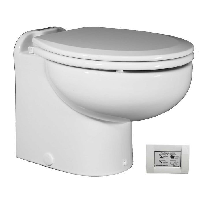 Raritan 221HR012 Marine Elegance Straight Back, Raw Water, Low Profile 12V Toilet, White