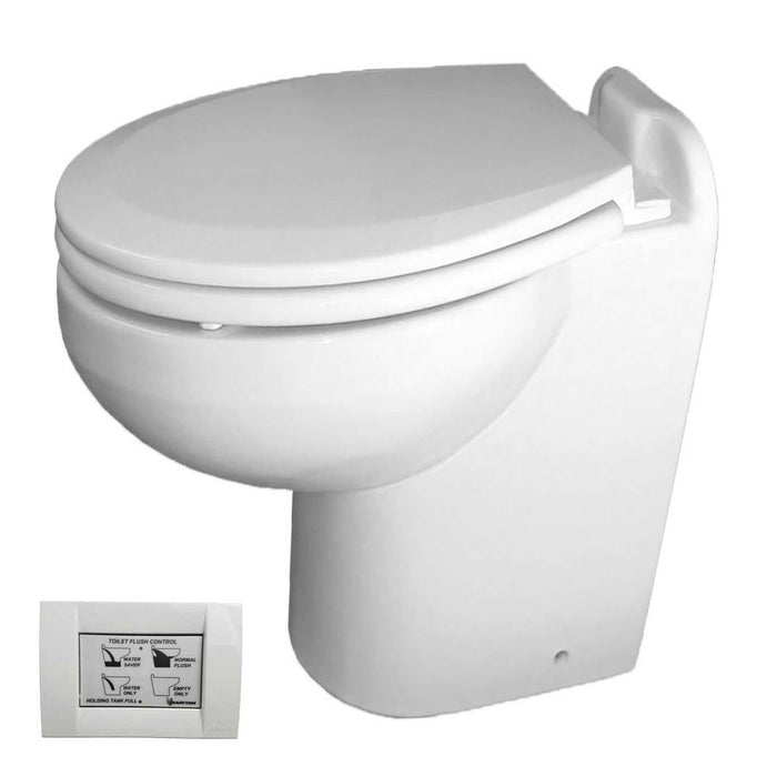 Raritan 230HF012 Marine Elegance Slant Back, Pressurized Fresh Water, Low Profile 12V Toilet, White
