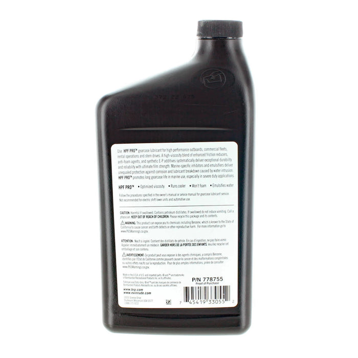 Johnson-Evinrude 0778755 |  Gearcase Lubricant - HPF Ultra Synthetic Blend